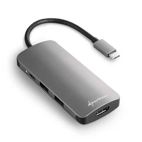 HUB Sharkoon 3.0 Type C Multiport Gris USB