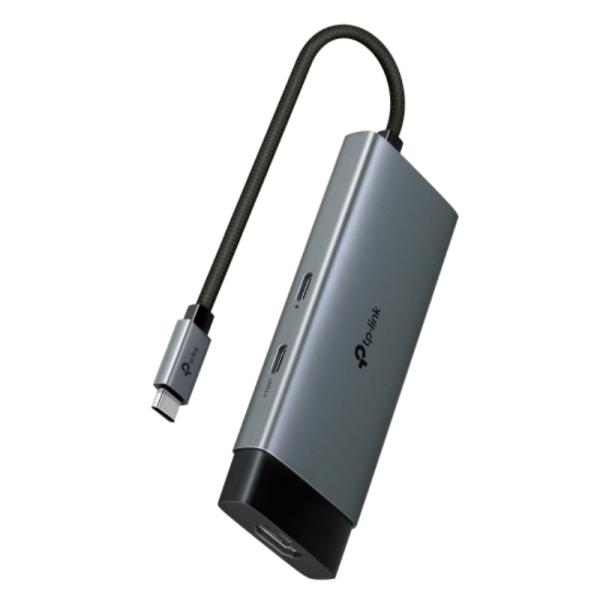 HUB TP-Link UH5020C 5 en 1 / HDMI 4K / 100W 5 Gbps USB-C USB-A – Gris (UN)
